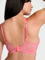 Victoria's Secret Wild Salmon Pink Lace Trim Push Up Bra - Image 2 of 2