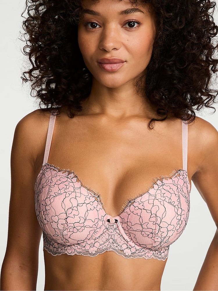 Victoria's Secret Angel Pink Lightly Lined Demi Lace Bra - Image 1 of 2