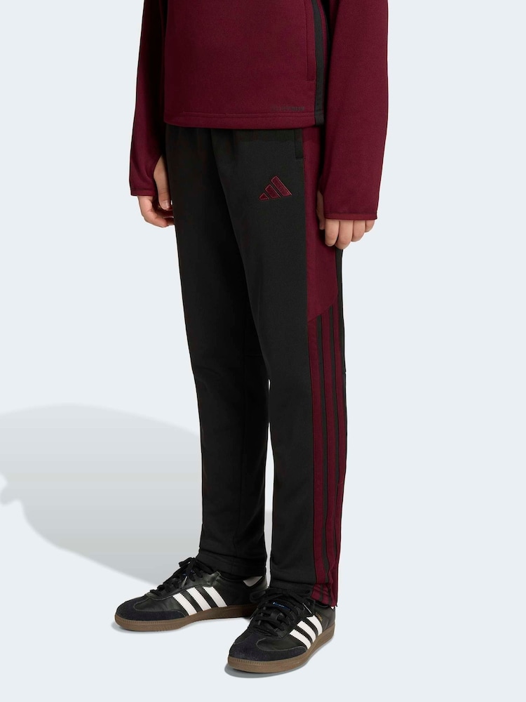adidas Black/Burgundy Kids Tiro 26 Essentials Winterized Training Tracksuit Bottoms - Image 1 of 6