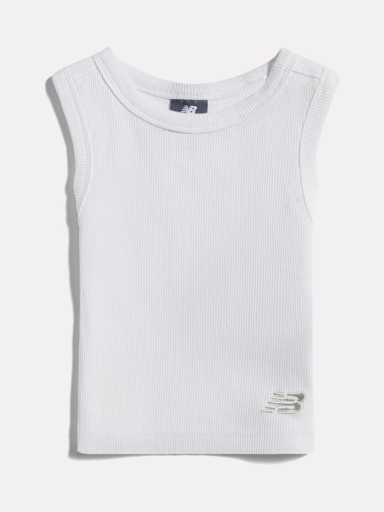 לבן - New Balance גופייה במרקם ריב - תמונה 1 מתוך 3