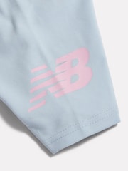 New Balance Blue Stacked Logo Cycle Shorts - Image 3 of 3