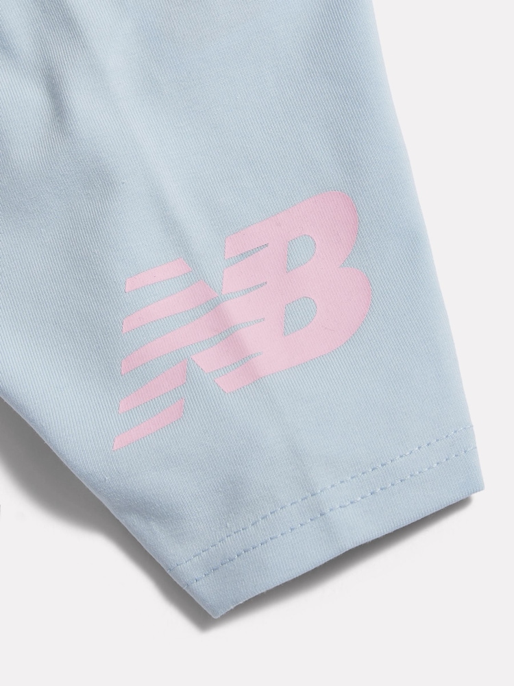 New Balance Blue Stacked Logo Cycle Shorts - Image 3 of 3