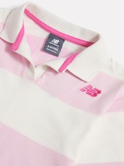 New Balance Pink Yarn Dyed Stripe Rugby Polo Shirt - Image 9 of 9