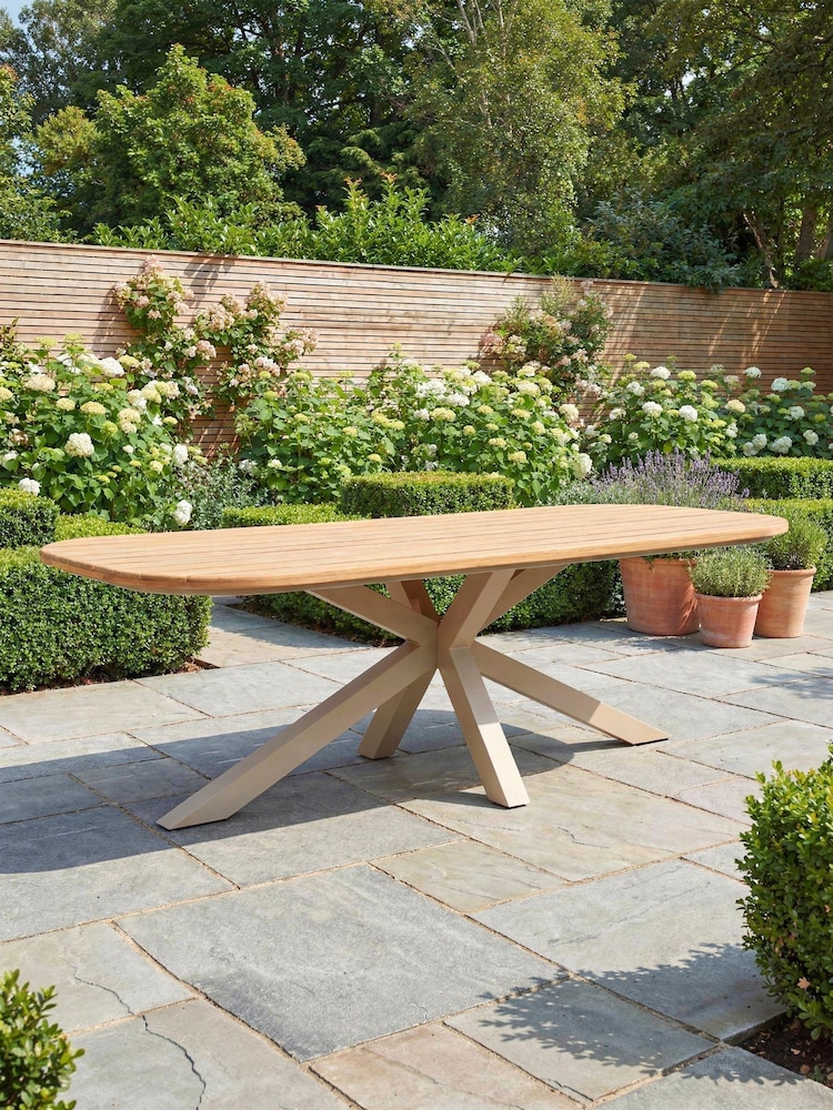Maze Latte Brown Sicily Rectangular Garden Dining Table - Image 1 of 4