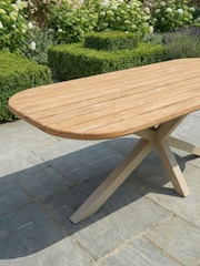 Maze Latte Brown Sicily Rectangular Garden Dining Table - Image 3 of 4