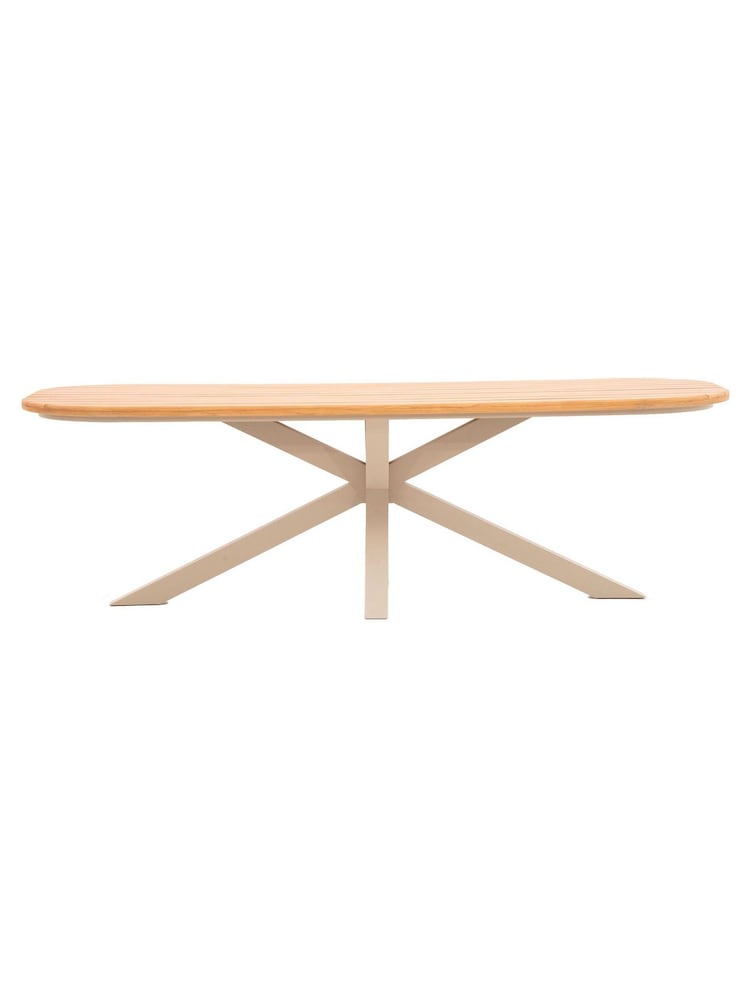 Maze Latte Brown Sicily Rectangular Garden Dining Table - Image 4 of 4