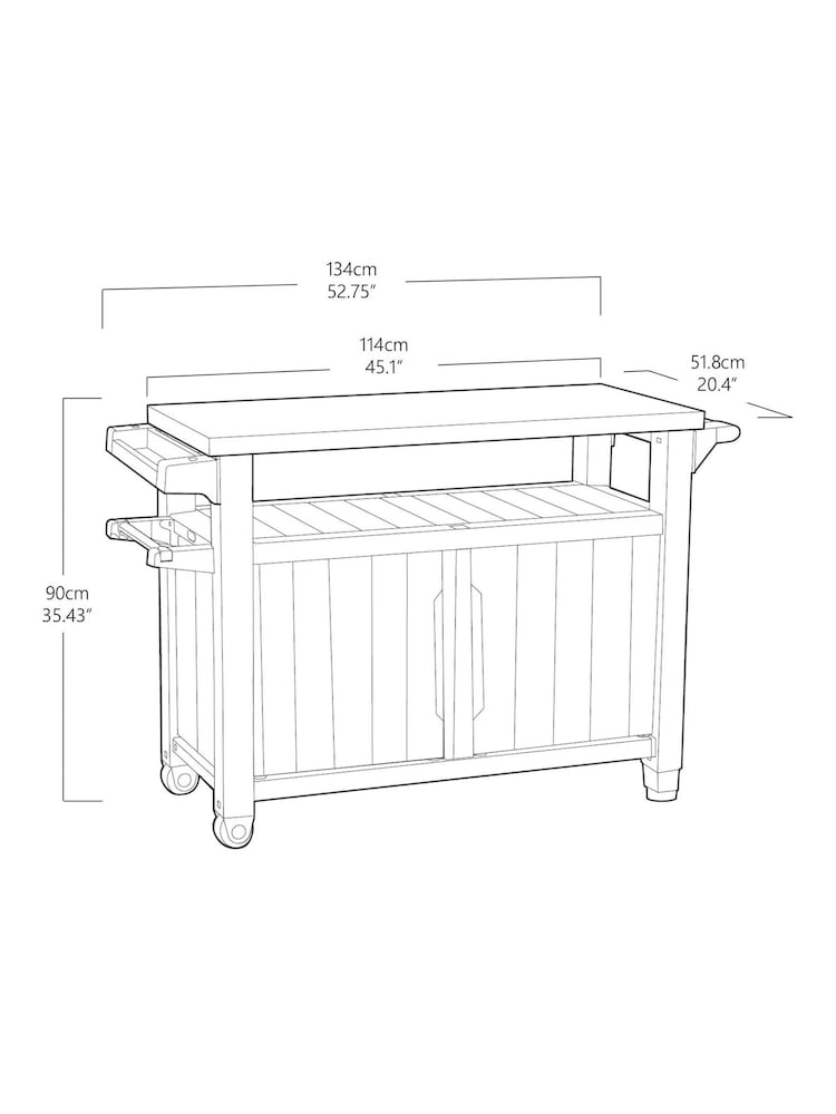Keter Brown Unity XL Deco Garden Prep Station with Drawers - Image 6 of 6