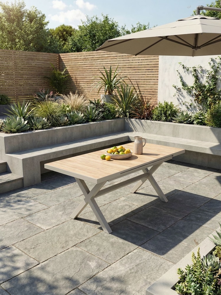 Maze Dawn Grey Small Vienna Rectangular Extending Garden Dining Table - Image 2 of 4