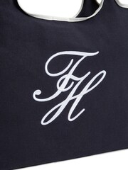 Tommy Hilfiger Blue Canvas Beach Tote Bag With Pouch - Image 5 of 5