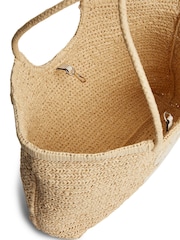 Tommy Hilfiger Raffia Textured Logo Tote Bag - תמונה 3 מתוך 4