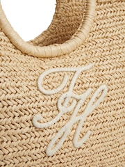 Tommy Hilfiger Raffia Textured Logo Tote Bag - תמונה 4 מתוך 4