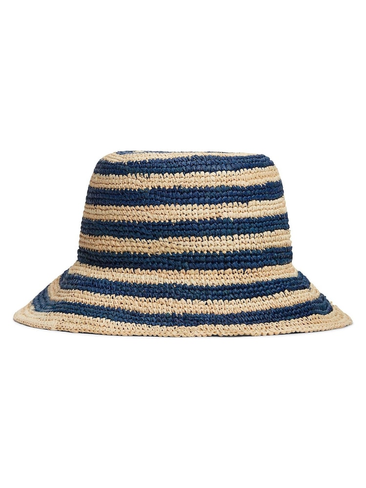 Tommy Hilfiger Blue Stripe Raffia Bucket Hat - Image 2 of 4