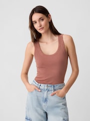 Gap Brown Ribbed Knit Vest - Image 1 of 5