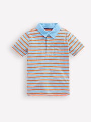 Boden Blue Slub Polo Shirt - Image 1 of 3