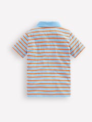 Boden Blue Slub Polo Shirt - Image 2 of 3