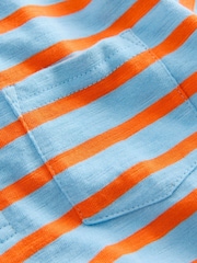 Boden Blue Slub Polo Shirt - Image 3 of 3