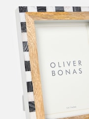 Oliver Bonas Natural Pablo Chequerboard Wooden Photo Frame 5x7 - Image 3 of 4