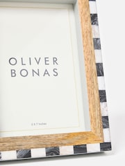 Oliver Bonas Natural Pablo Chequerboard Wooden Photo Frame 5x7 - Image 4 of 4