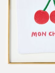 Oliver Bonas Gold Mon Cheri Embroidered Wall Art - Image 3 of 5