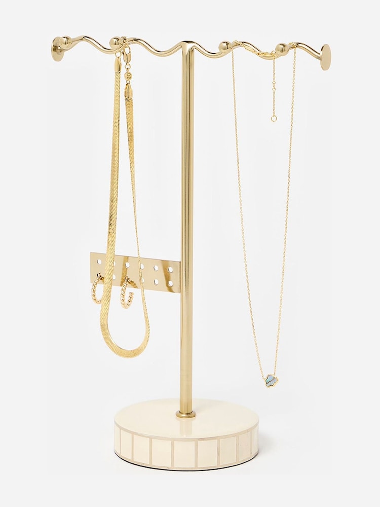 Oliver Bonas Cream Cilo Enamel Jewellery Stand - Image 1 of 5 Oliver Bonas Cream Cilo Enamel Jewellery Stand - Image 1 of 5