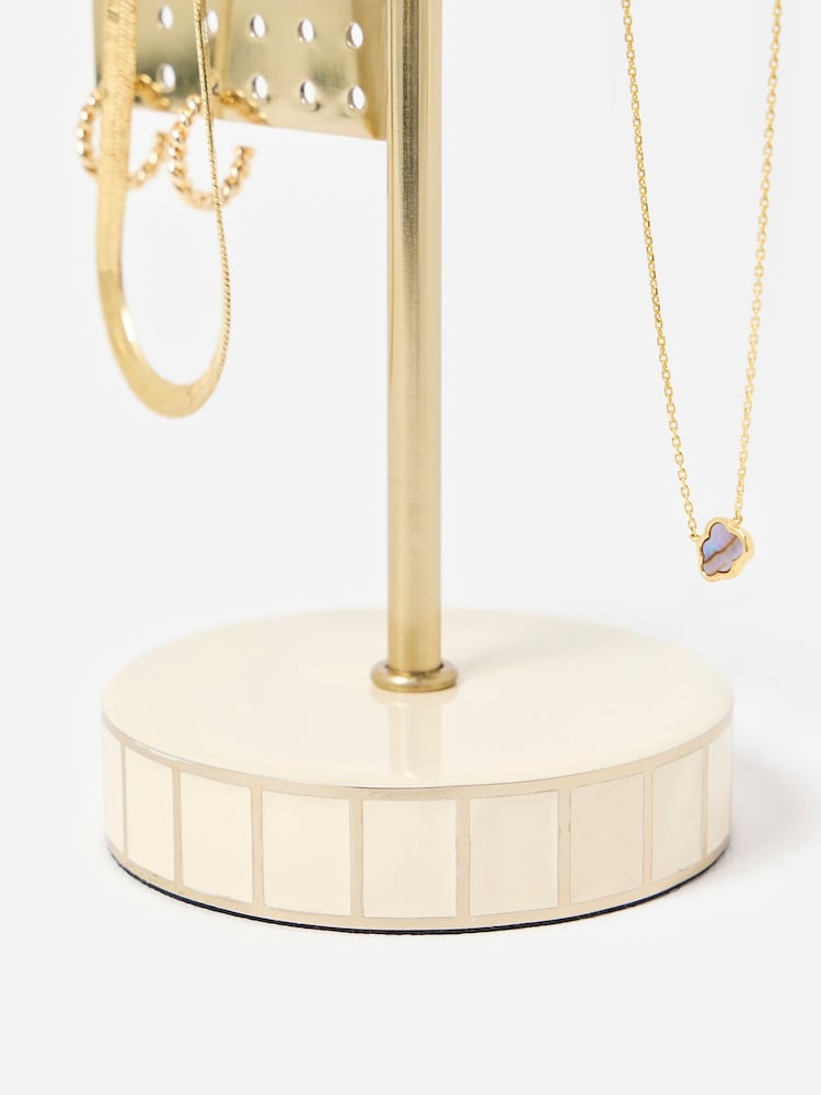 Oliver Bonas Cream Cilo Enamel Jewellery Stand - Image 5 of 5 Oliver Bonas Cream Cilo Enamel Jewellery Stand - Image 5 of 5