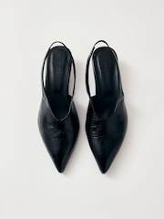 Alohas Black Eros Leather Slingback Shoes - Image 2 of 5