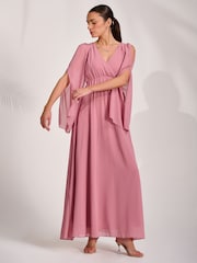 Jolie Moi Pink Chiffon Maxi Dress - Image 4 of 6