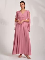 Jolie Moi Pink Chiffon Maxi Dress - Image 5 of 6