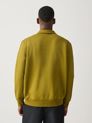 Olive Green Regular Fit Zip Neck Polo Sweatshirt - Image 3 of 5