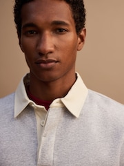 Grey Marl Rugby Polo Sweatshirt - Image 3 of 8