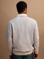 Grey Marl Rugby Polo Sweatshirt - Image 4 of 8