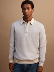 Grey Marl Rugby Polo Sweatshirt - Image 5 of 8