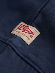 Mid-Blue Soft Loopback Zip Neck Polo Sweatshirt - Image 8 of 8
