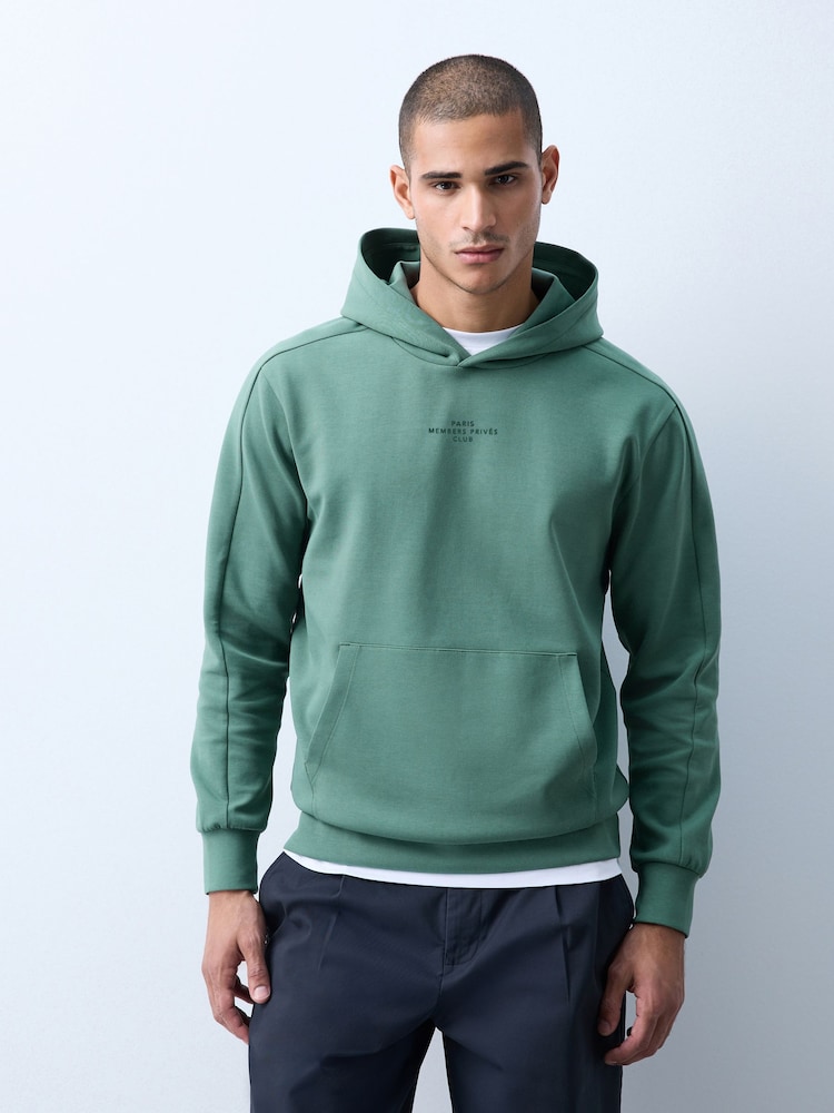 Sage Green Scuba Overhead Hoodie - Image 1 of 8 Sage Green Scuba Overhead Hoodie - Image 1 of 8