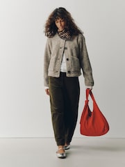 Neutral Button Up Teddy Borg Jacket - Image 3 of 4