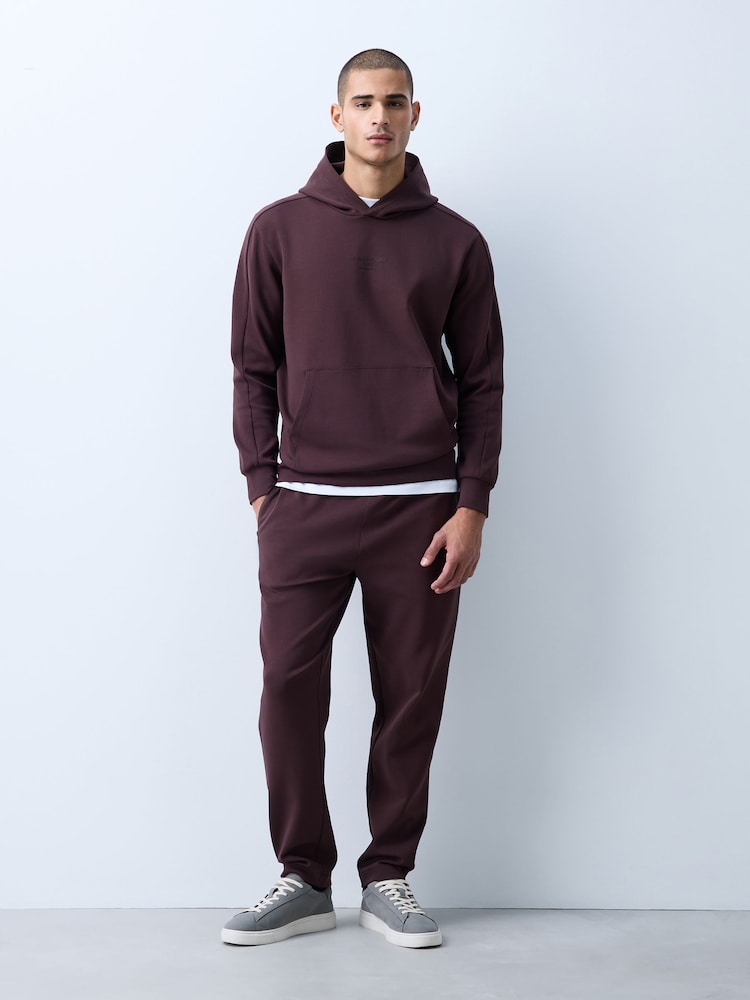 Burgundy Red Scuba Overhead Hoodie - Image 2 of 8