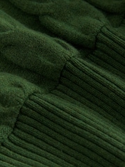 Green Knit Look Cable Crew Neck Jumper - Image 7 of 8