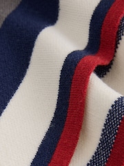 Grey/Navy Striped Knit Look Crew Neck Jumper - Image 7 of 8