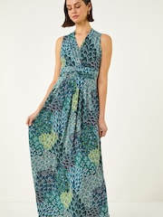 Roman Green Peacock Twist Dress - Image 1 of 5