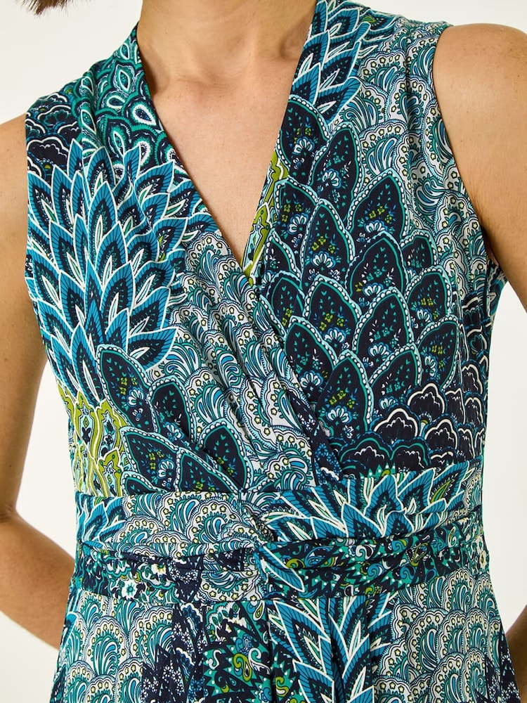 Roman Green Peacock Twist Dress - Image 5 of 5