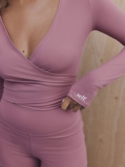 self. Mauve Pink Cross Over Ballet Top - Image 4 of 7