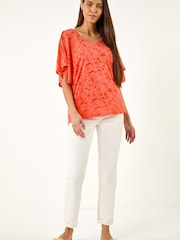 Roman Burnout Print Jersey Stretch Top - Image 2 of 5