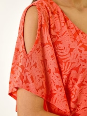 Roman Burnout Print Jersey Stretch Top - Image 5 of 5