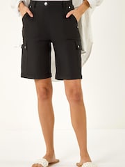 Чорний - Roman Cargo Front Seam Shorts - Image 4 of 5
