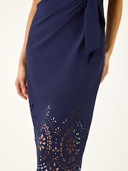 Roman Laser Cut Hem Tie Waist Dress - Image 5 of 5