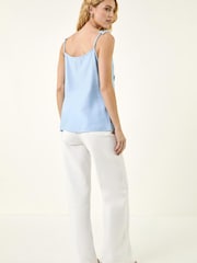 Roman Blue Floral Embroidered Cami Top - Image 3 of 5