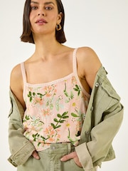 Roman Orange Floral Broidery Cami - Image 1 of 5