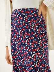 Roman Red Floral Heart Print A-Line Skirt - Image 5 of 5