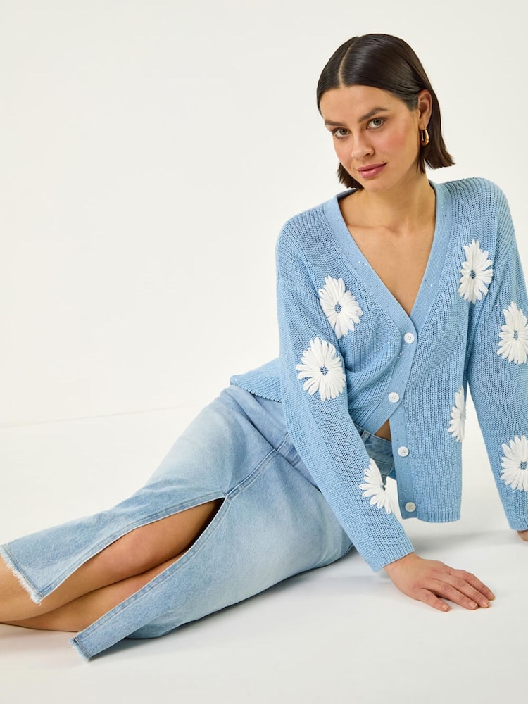 Roman Blue Light Wash Midi Skirt - Image 2 of 5