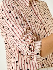 Roman Brown Floral Stripe Buttoned Shirt - Image 6 of 6